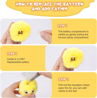 Chirping Fluffy Plush Catnip Balls