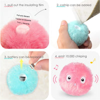 Chirping Fluffy Plush Catnip Balls