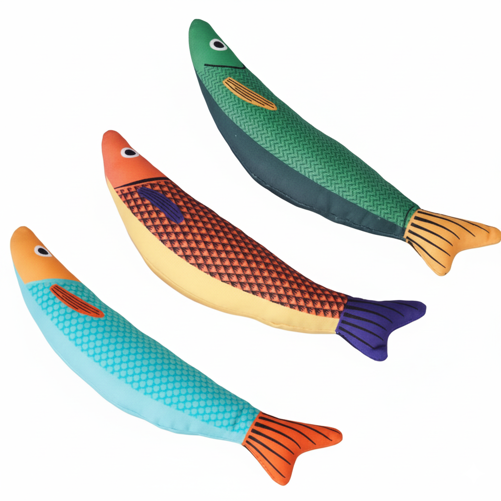 CrinkleFish Kick Toy – Catnip Filled w/ Bell & Crinkle