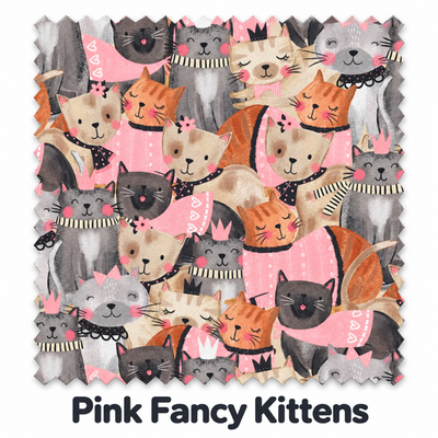 Pink Fancy Cats fabric