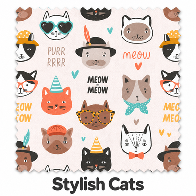 Stylish Cats fabric